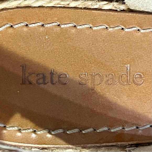 Kate Spade Black Suede Espadrille Wedge Sandals with Ribbon Flower Accent - Picture 4 of 9